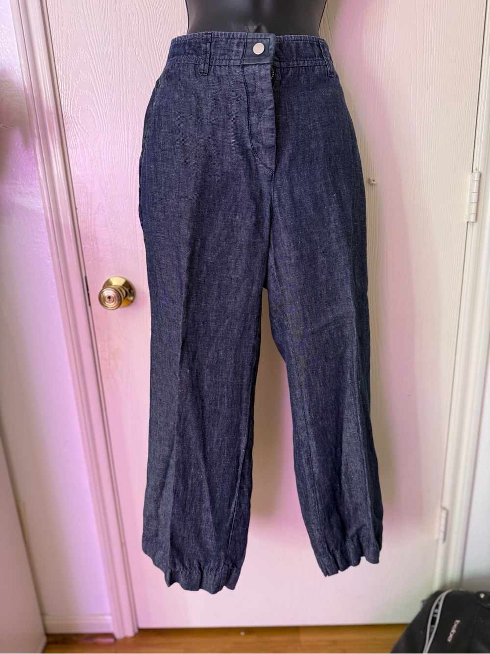 Armani Collezioni Indigo Denim Skirt with Branded Plaque